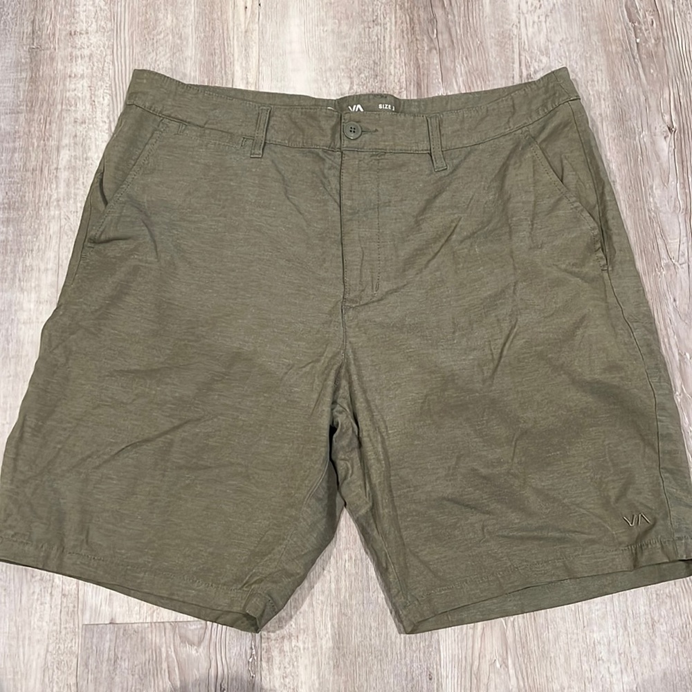 RVCA mens swim trunks army green